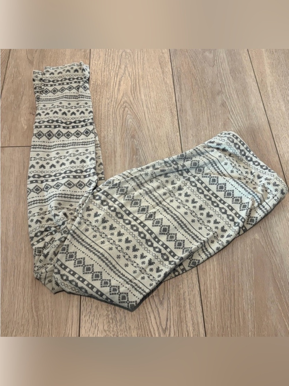 Mossimo Supply Co. Light Gray & Charcoal Patterned Lounge Leggings